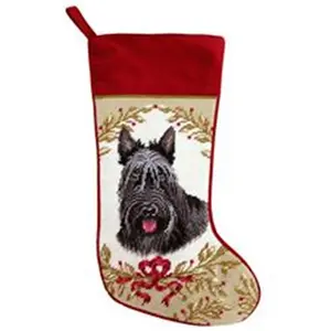 123 Creations 1lb Wool Fiber Hand-Woven Christmas Needlepoint Stocking - Festive Home Holiday Decor, Festive Ornament