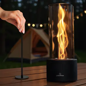 S.W.us Glanzfeuer Tornado Outdoor Patio Fire Pit - Luxurious Look Wood Burning Firepit for Picnic, Home Nights Tabletop Fire Pit