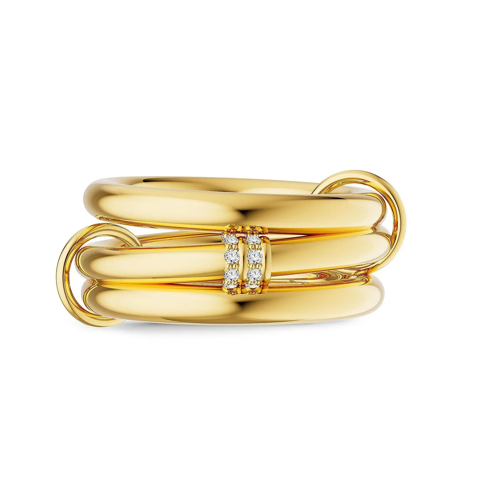 TEWIKY Interlocked Stackable Rings for Women - Statement Multi Ring Mixed Metals Stack - Cubic Zirconia Stacking Jewelry For Summer dealsforyoudays