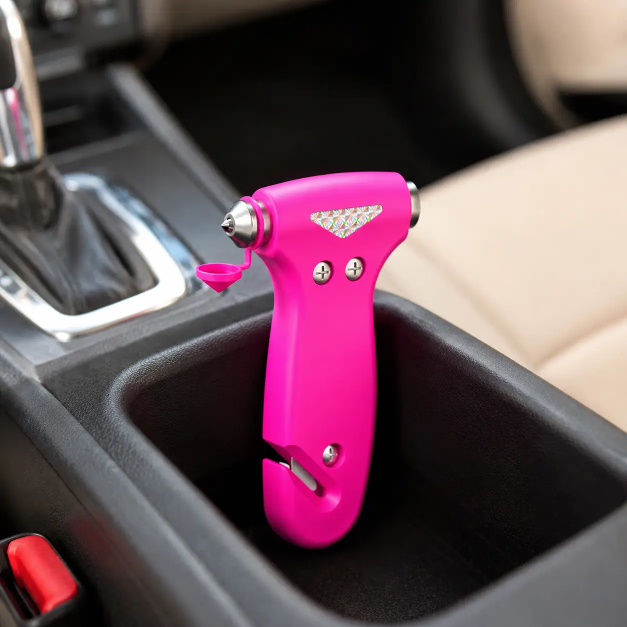 3-in-1 Safety Hammer - Vehicle Window Breaker with Seat Belt Cutter, Emergency Escape Accessory, Ideal Gift for Car Safety Enthusiasts, Safe for All