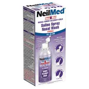 NeilMed NasaMist All-in-One Saline Spray Nasal Wash - Sterile, Isotonic, Preservative-Free, pH Balanced for Sinus Allergies & Dryness