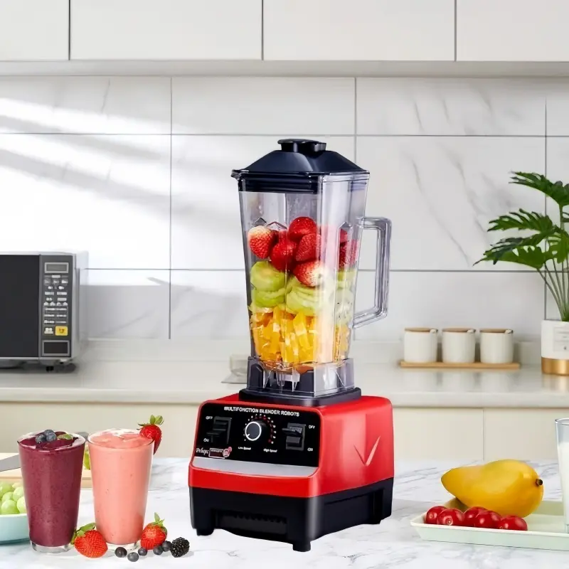 Household Blender Smoothie Maker - 1500W Powerful Kitchen Appliance, Desktop Type with 1-5 Min Timer Control, Multiple Speeds, Portable Cup, 2-Prong US Plug - Ideal for Smoothies, Ice Crushing