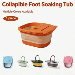 Foldable Collapsible Foot Bath Bucket with Handle, Phone Slot, and Massage Points, Multi-Functional Water Bucket for Camping and Home Use