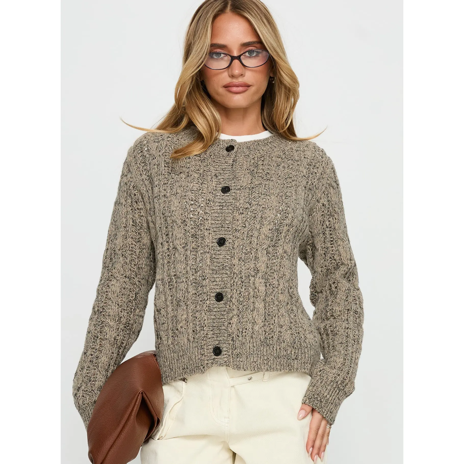 Kaytee Button Up Knit Cardigan Grey