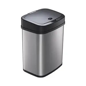NineStars Automatic Touchless Trash Can 3 Gal 12L, Stainless Steel with Infrared Motion Sensor, Bedroom, Bathroom and office