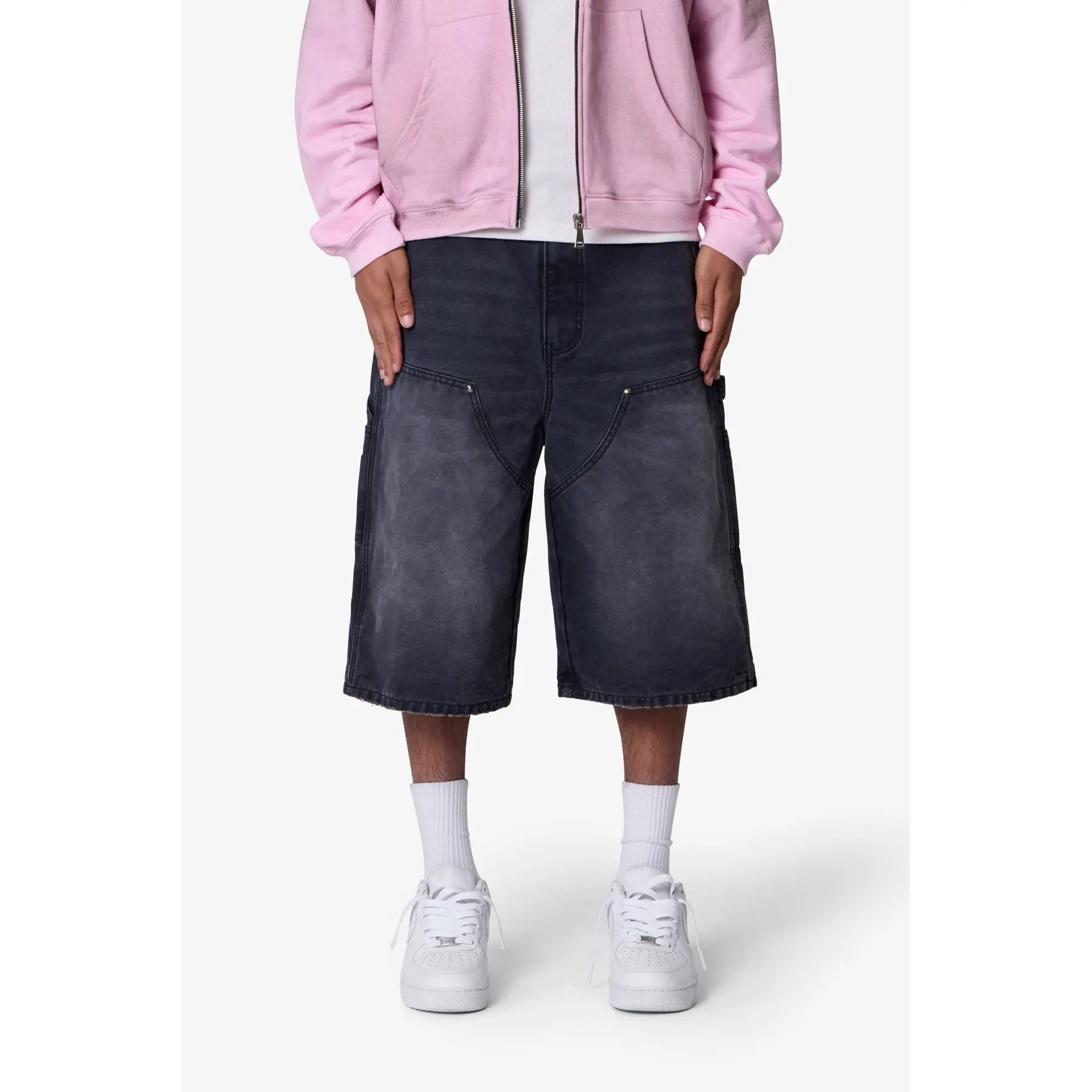 mnml Ultra Baggy Carpenter Shorts - Washed Black