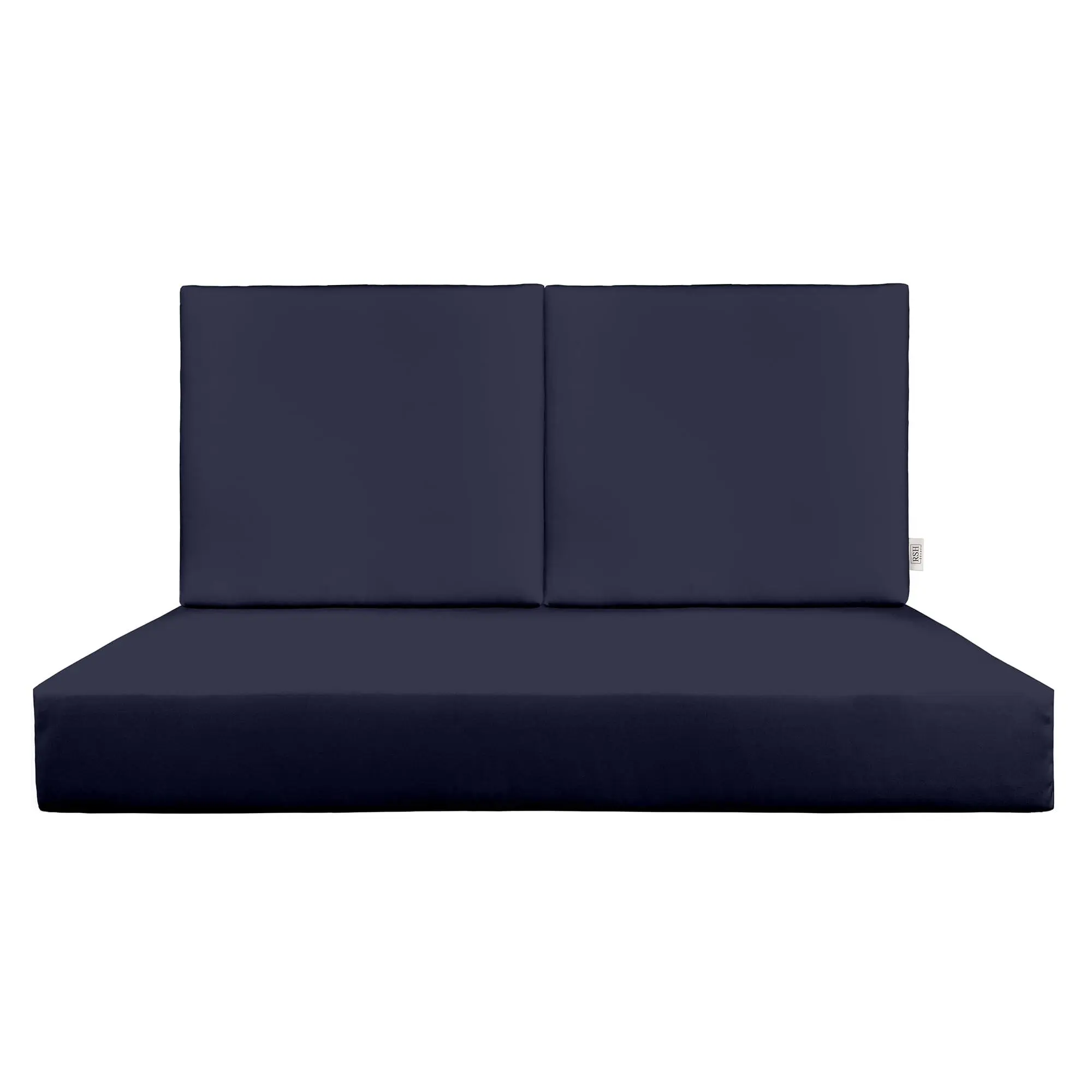 RSH Decor Sunbrella Loveseat Cushion Set for Patio Furniture | Deep Seating Foam Settee & Back Cushions | Performance Fabric in Canvas Navy