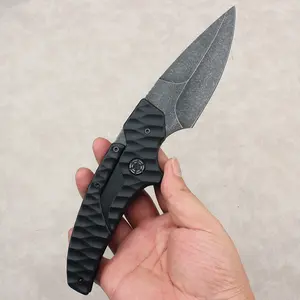 Survival knife for wilderness use, 1pc multi-purpose outdoor folding knife, barbecue and camping knife, portable mountaineering folding knife (black)