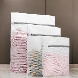 Laundry Bag Set, 3 Counts/set Durable Washing Machine Bag Laundry Accessories, Zipper Designed Breathable Mesh Laundry Bag for Blouse, Hosiery, Stocking, Laundry Hamper, Dorm Essentials, Boyfriend Gifts