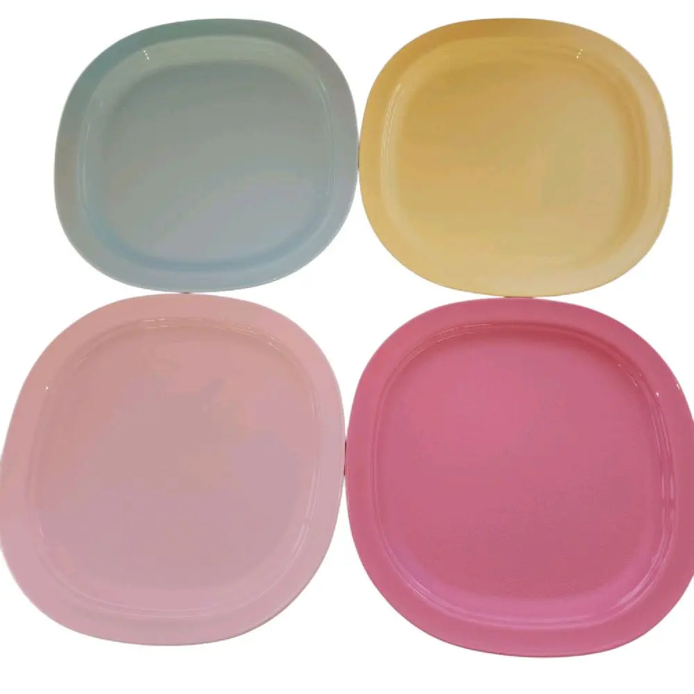 Pastel Microwave Reheatable Luncheon Plates - BPA Free, Reusable, Lightweight, Durable, Dishwasher & Microwave Safe, No Oven Safe, Made for Kids