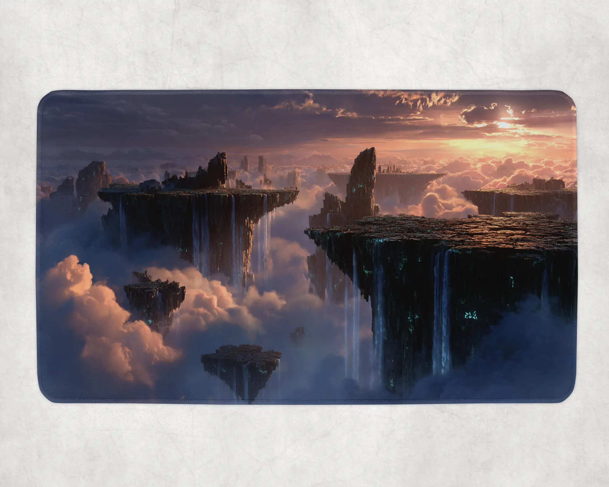 Enchanted Kelp Forest Mat - Magic the Gathering Playmat 24" x 14" with Waterfalls & Cloud Landscape for TCG & Tabletop Gaming