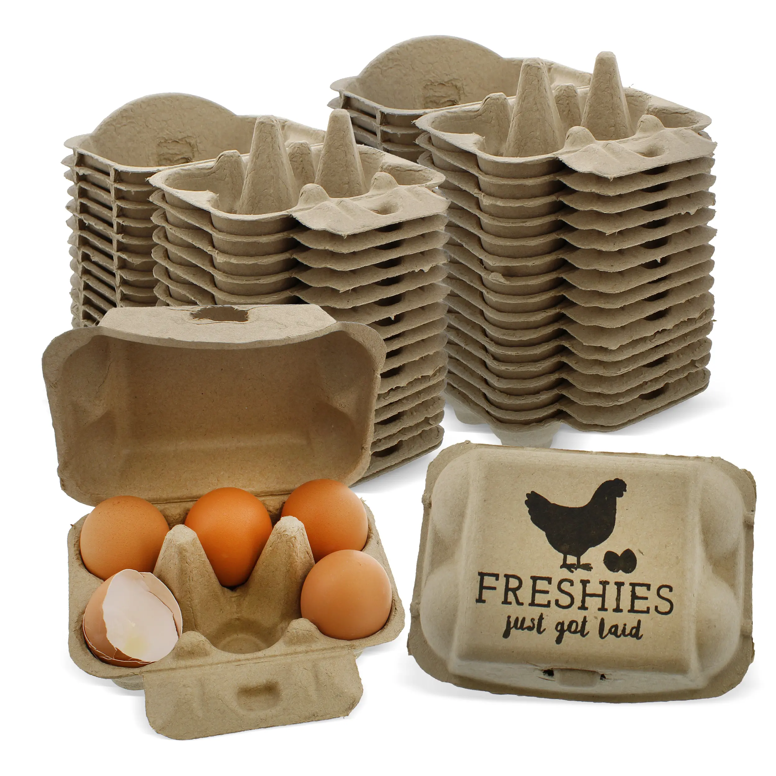 Rural365 Empty Egg Cartons New Chicken or Quail Egg Cartons 6 Cell - 20pk