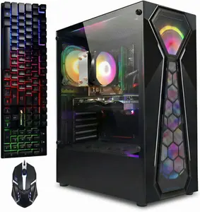 STGAubron Prebuilt Gaming PC, Radeon RX 580 8G, AMD Athlon 3000G 3.5G, 16G DDR4, 512G SSD, WiFi 6, BT 5.0, RGB Fan x4, Windows 11 Home