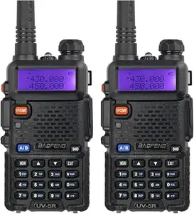 Baofeng UV-5R Dual Band Two Way Radio - Ideal for Family & Team Communication with 1800mAh Battery (Black) Audio Walkie