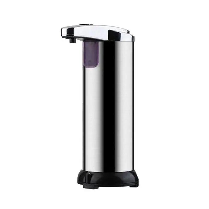 Automatic Soap Dispenser Set, 250ml Modern Stainless Steel Touchless Pump with Infrared Sensor for Dish Liquid & Hand Sanitizer, for Families with Children, Hospital, Alkaline
