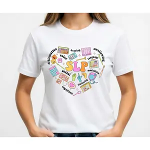Speech Language Pathologist Heart T-Shirt SLP Gift Tee Speech Therapist Graphic Shirt Your Words Matter Therapy Tee Clinical Professional Apparel