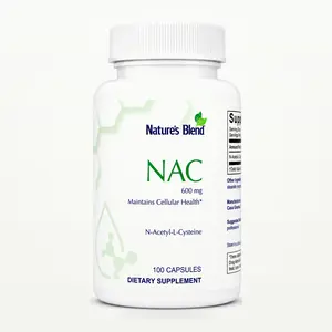 Nature's Blend NAC 600mg, N-Acetyl-L-Cysteine Dietary Supplement, Supports Cellular Health, Non-GMO Gluten-Free Lab Tested, 100 Capsules