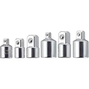 6-Piece Ratchet Socket Adapter Set, 1/4 Inch, 1/2 Inch, 3/8 Inch, Stainless Steel Material, Durable & Versatile Tool Accessories