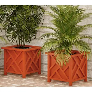 Pure Garden 2-Pack 14.75" Decorative Outdoor Fl ower Plant Pot Pure Garden 2-Pack 14.75" Decorative Outdoor Fl ower Plant Pot