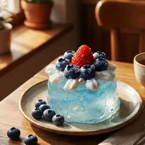 Pawtoto Blueberry Crystal Translucent Cake Squishy Toy Handmade Food Grade Silicon Creamy Clay Feel Soft Quick Rebound #Summervibes
