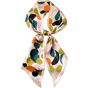 Hair Scarf for Women Fashion Silky Satin Headscarf Wrap Breathable Lightweight Neck Scarves For Handbag Accessories