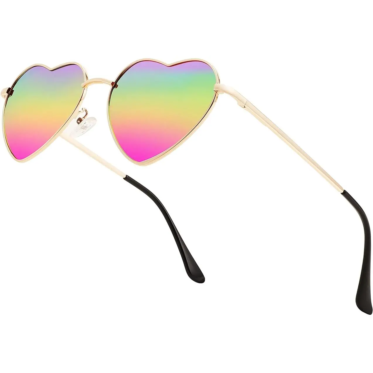 FEISEDY Heart Shaped Polarized Women's Sunglasses, Metal Frame, UV400 Protection, B2375, Heart Shaped Sunglasses