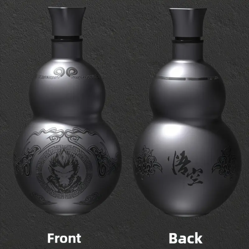 Monkey King Insulated Tumbler, 16.9oz Gourd-Shaped Stainless Steel Travel Flask, Double Vacuum, Durable for Hot/Cold Drinks for Sports Use, Monkey King Myth Gourd, Gourd Form, 500-1,000 Ml