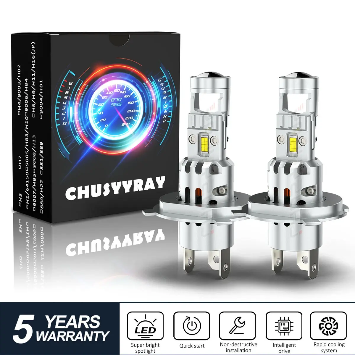2PCS For Toyota Highlander 2008 2009 2010 H4 LED Headlight High Low Beam Bulb 30000LM Led Headlamp Automotive Vehicle Led