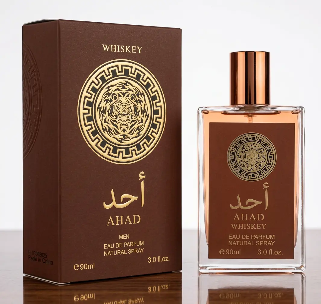 Ahad Whiskey Eau De Parfum 90 ml - Cinnamon Scent for Daily Use, 90 ml Size for Convenience, Ideal for Casual & Special Occasions