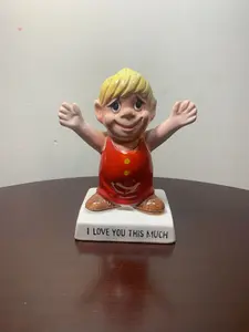 Marked Rare "I Love you this Much" A Gift For Lovers Figurine, Ceramic engraved I love you Knick Knack