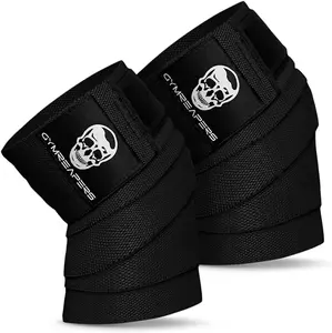 "GET IT NOW" Knee Wraps (Pair) With Strap for Squats, Weightlifting, Powerlifting, Leg Press, and Cross Training - Flexible 72 inch Knee Wraps for Squatting - For Men & Women