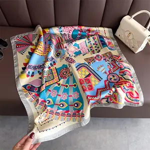 New Women's Silk-like Shell Ocean Silk Square Scarf, Professional Neckerchief, Shawl Scarf