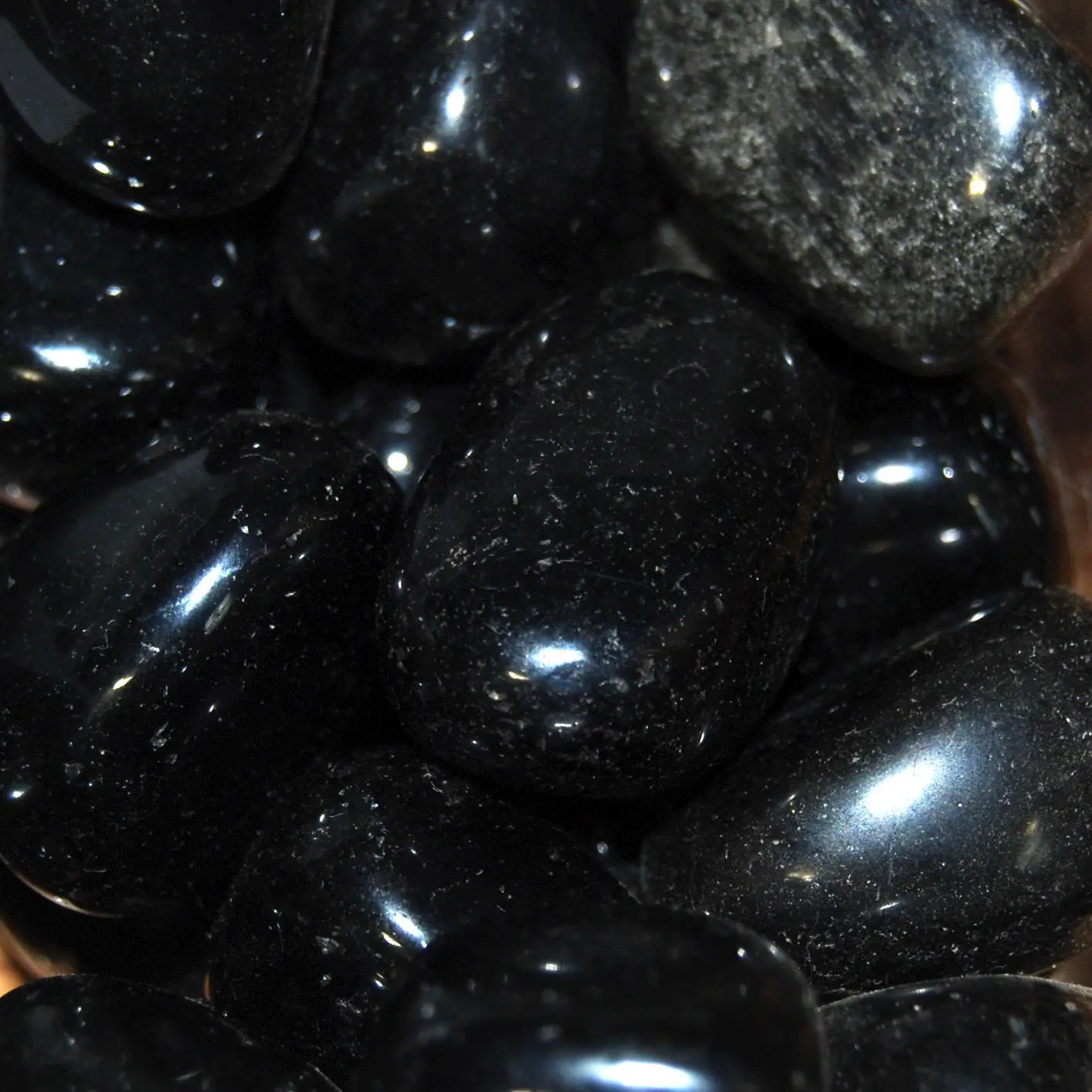 Black Obsidian Tumbled Stones - Protection & Integrity