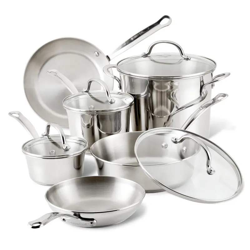 Millennium Stainless Steel 10-Piece Cookware Set, Kitchen Set