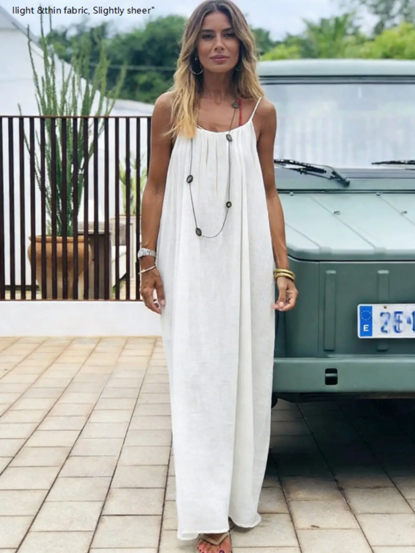 New Women's Sleeveless Backless Loose Fit Dress, Casual Summer Long Dress for All Seasons, Comfortable Home Wear, Plain Pattern, Casual Beach Dress, Casual Dresses