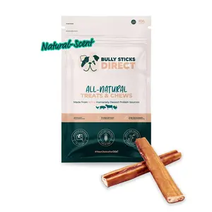 Bully Sticks Direct 6" Jumbo Bully Sticks - Natural Scent Large Thickness Grain-Free Dog Chews High Protein Low Fat Healthy Treats