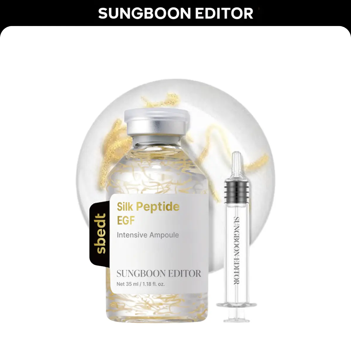 [Sungboon] Silk Peptide EGF Ampoule | Deep Collagen Copper Peptide Facial Serum | Hydrating Korean Skincare | 1.35 fl oz