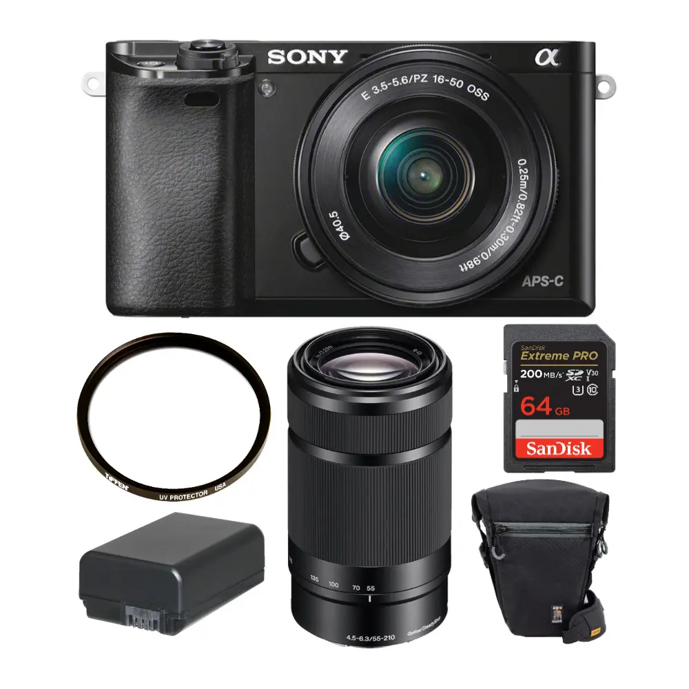 Sony Alpha a6000 Mirrorless Digital Camera with 16-50mm and 55-210mm Lenses