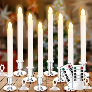 Window Candles, 8 Pack LED  Operated Christmas Candles for Windows with Remote Electric Candle Lights with Removable Candle Holders Suction Cups for Christmas Decorations,