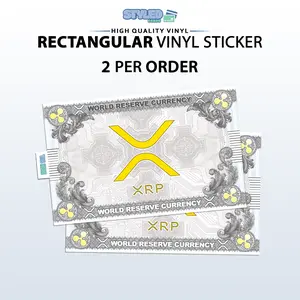 white XRP rectangle vinyl sticker, high quality vinyl Decoration