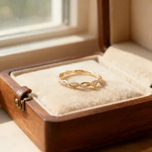 S925 Sterling Silver Twist Ring! Rhinestone Women's Fall Party Daily Birthday Gift (With Box)