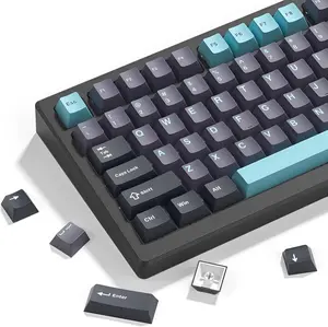 Womier PBT Keycaps,Cherry Profile Double-Shot Keycap for 60% 65% 75% 100% TKL US Layout Mechanical Keyboard