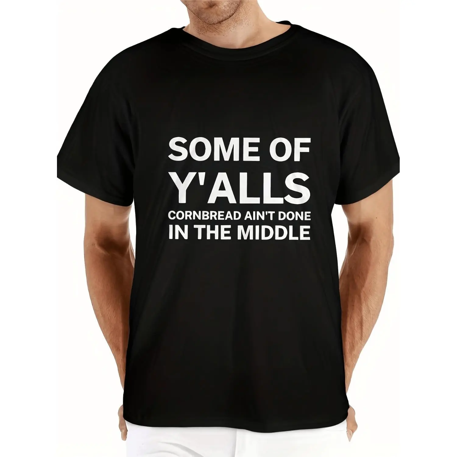 Humorous TShirt Featuring Cornbread Not Fully Baked in the Middle