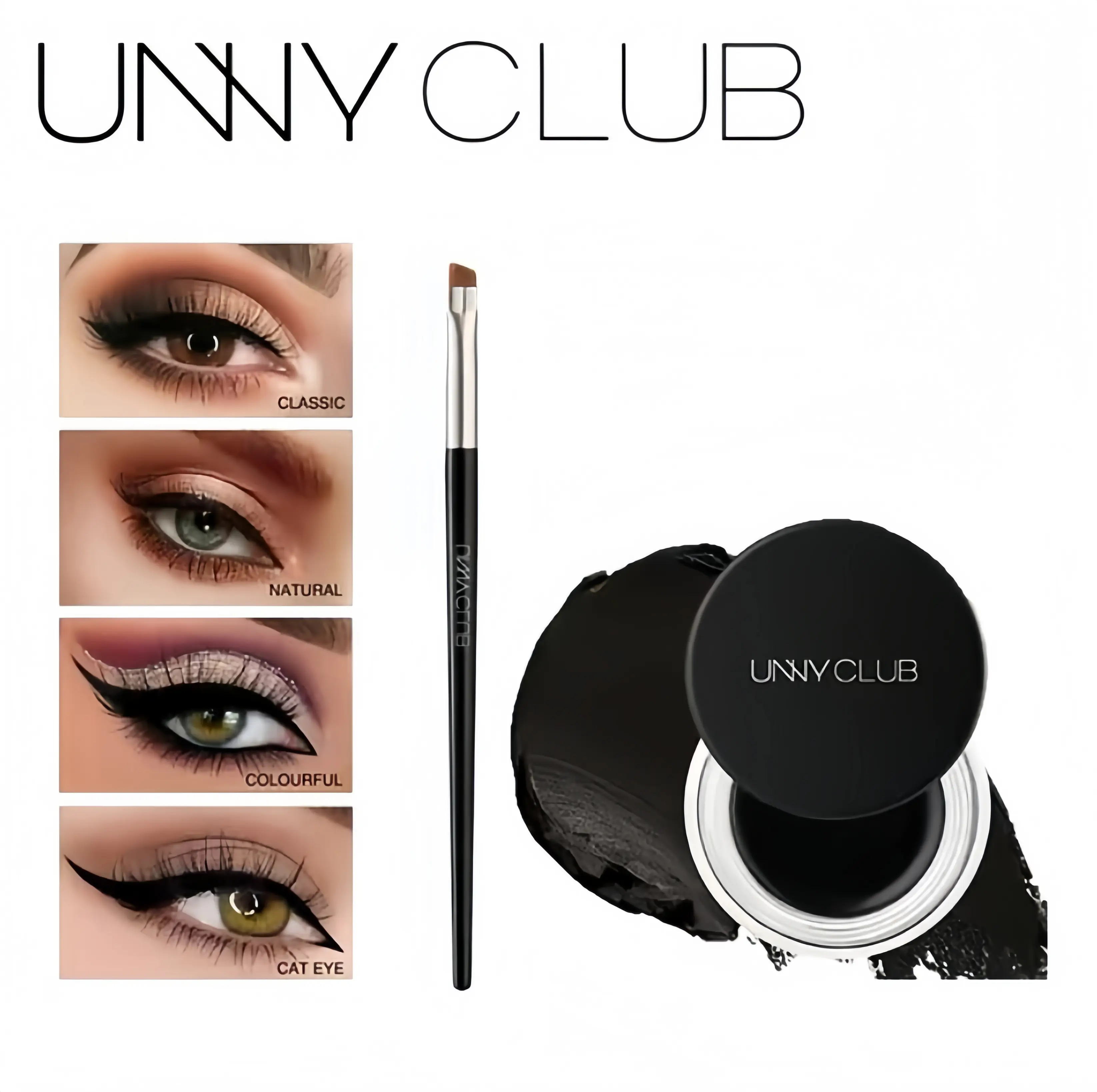 UNNY CLUB 2-in-1 Eyeliner & EyebrowGel, Long-Wear Waterproof & Smudge ProofFormula, Smooth Application Eye Makeup forBeginners, Eye Liner Waterproof Smudge Proof,Eye Makeup Product