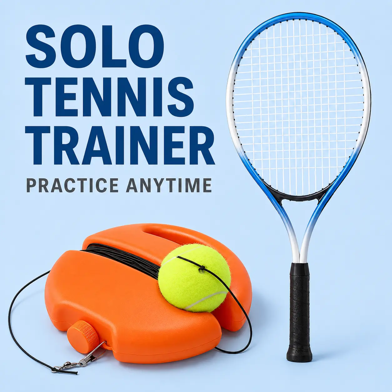 Solo Tennis Trainer Rebound Ball Set with Water-Fill Base, 3 Tethered Tennis Balls, Portable Self-Practice Equipment for Outdoor Tennis Training