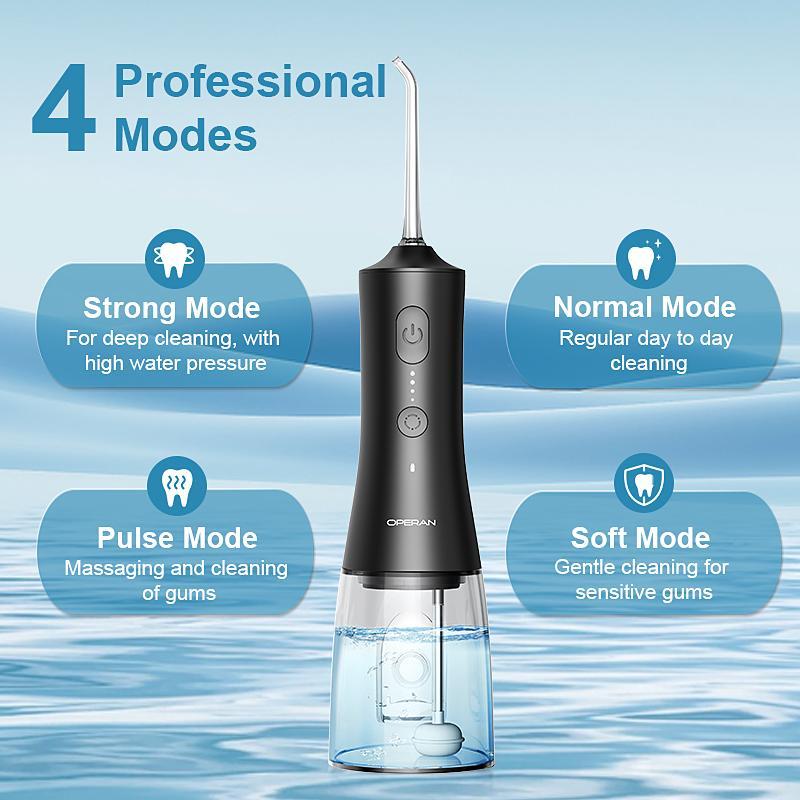 Operan Dental Water Flosser with 4 Modes Oral Cleaning and Nozzle Rechargeable Portable Cordless Oral Irrigator for Home and Travel, Electric Tooth Cleaner Kits,  Traditional Cleanser#TikTokShopBlackFriday