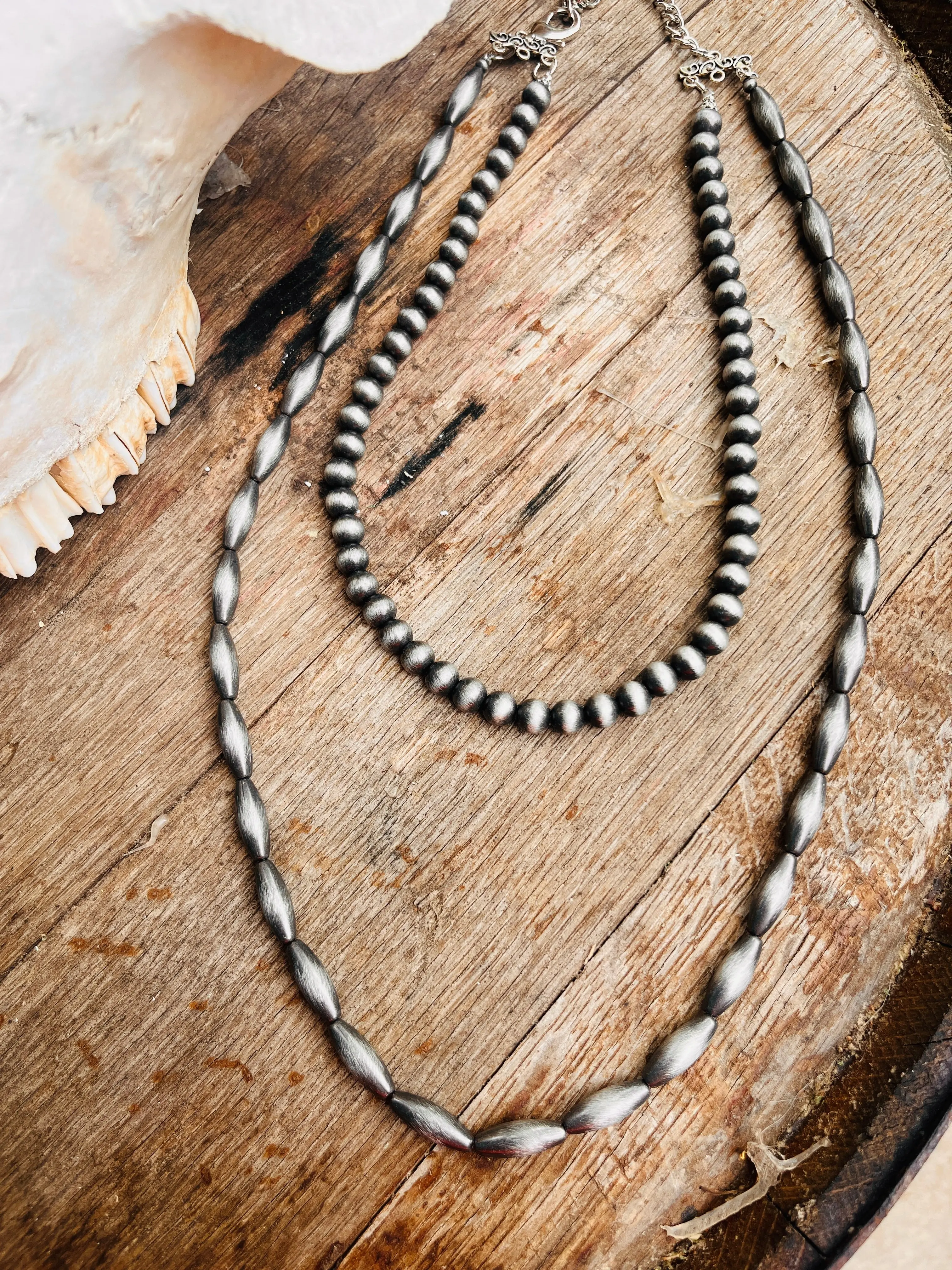 24" Elongated River Necklace