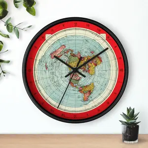 Gleason's 1892 New Standard Map of the World Flat Earth Wall Clock