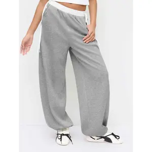 Cider Mid Rise Bowknots Elastic Waist Drawstring Jogger Sweatpants