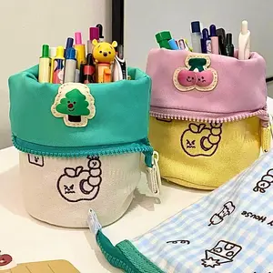 Large Capacity Pencil Case, Cute Boy Girl Pen Bag, Creative Pull-Open High Aesthetic Vertical Flip Creamy Pencil Case, School Student Stationery Gift